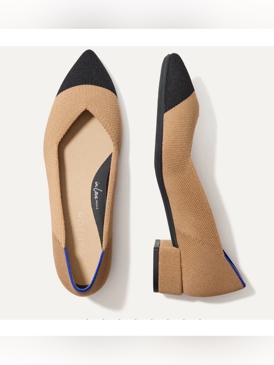 Rothy's Shoes - Rothy’s The High Point Wren Captoe Flats 8.5 Camel & Black NIB $190 Retail